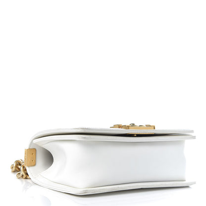 Chanel Lizard Chevron Small Boy Flap White Gold 4 of 11
