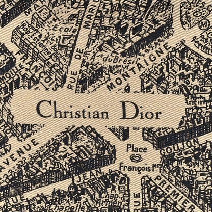 Christian Dior Silk Plan De Paris Print Square Scarf Beige Black 2 of 3