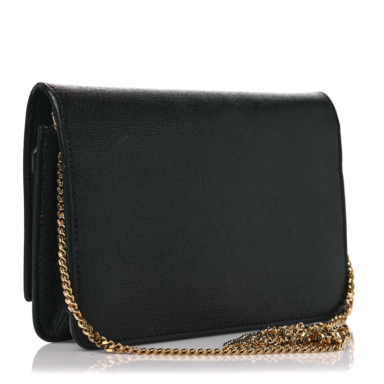 Fendi Vitello Elite Studded Tube Wallet on Chain Black 2 of 7