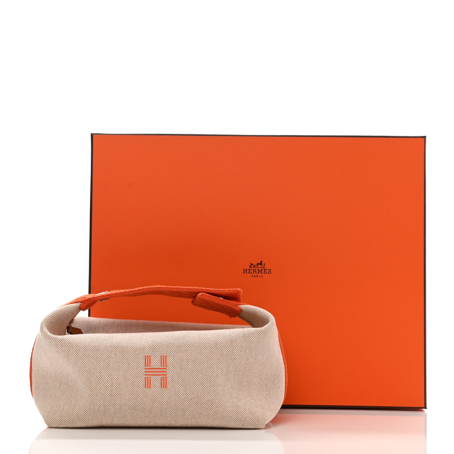 Hermes Canvas Small Bride-A-Brac Pouch Natural Orange 9 of 9