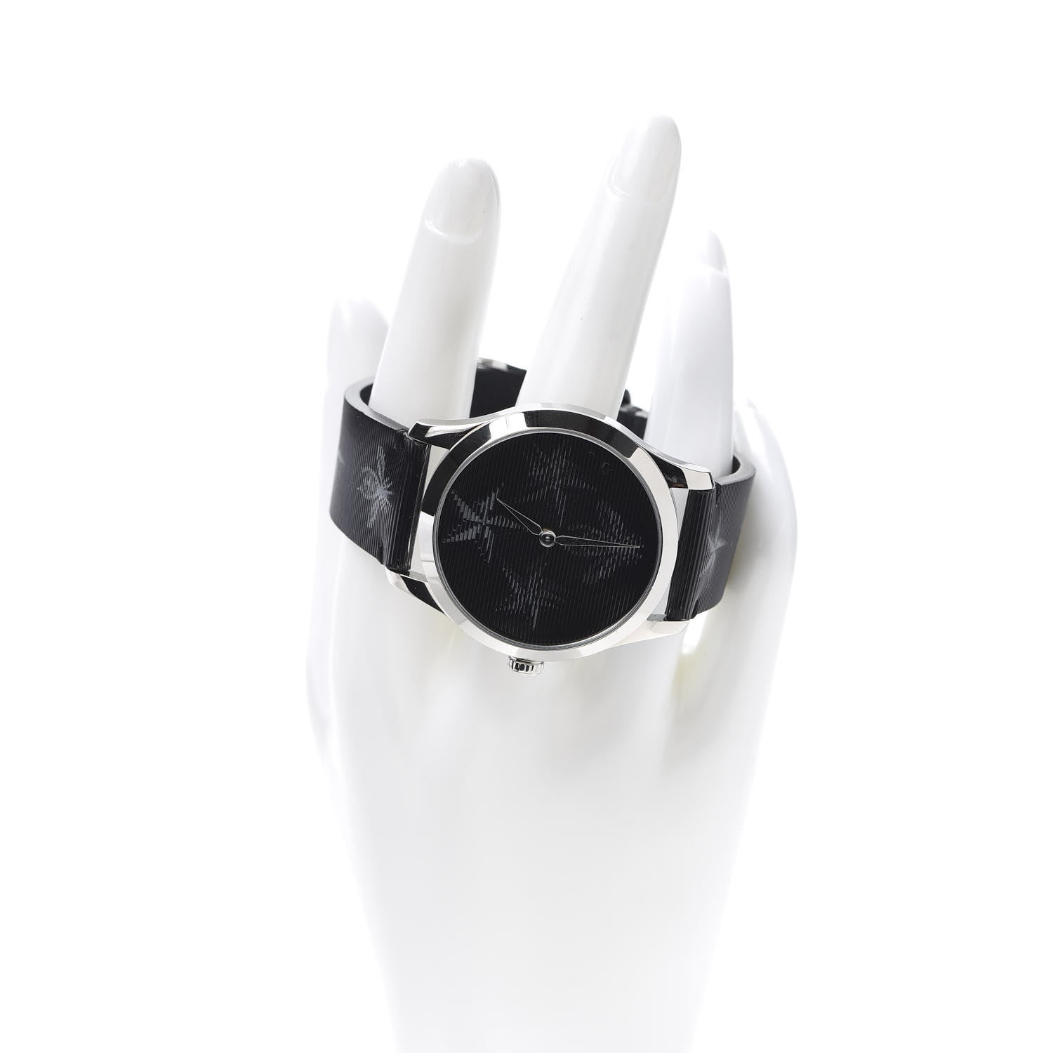 Gucci Stainless Steel Calfskin 38mm G-Timeless Bee Star Hologram Quartz Watch Black 2 of 6