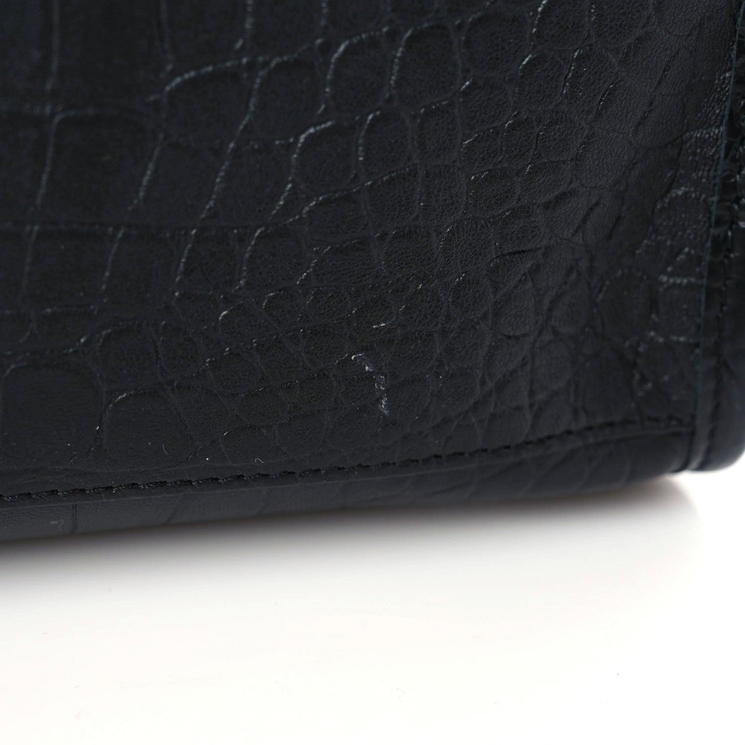 Balenciaga Matte Supple Lambskin Crocodile Embossed Classic Black Hardware S City Black 12 of 12