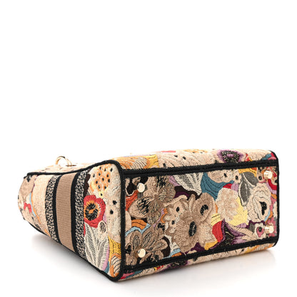 Christian Dior Canvas Constellation Embroidered Medium Lady D-Lite Latte Multicolor 4 of 10