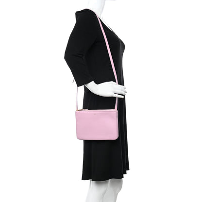 Celine Lambskin Small Trio Crossbody Bag Pink 2 of 13