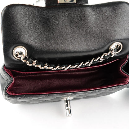 Chanel Lambskin Quilted Double Mini Flap Crossbody Black 5 of 7
