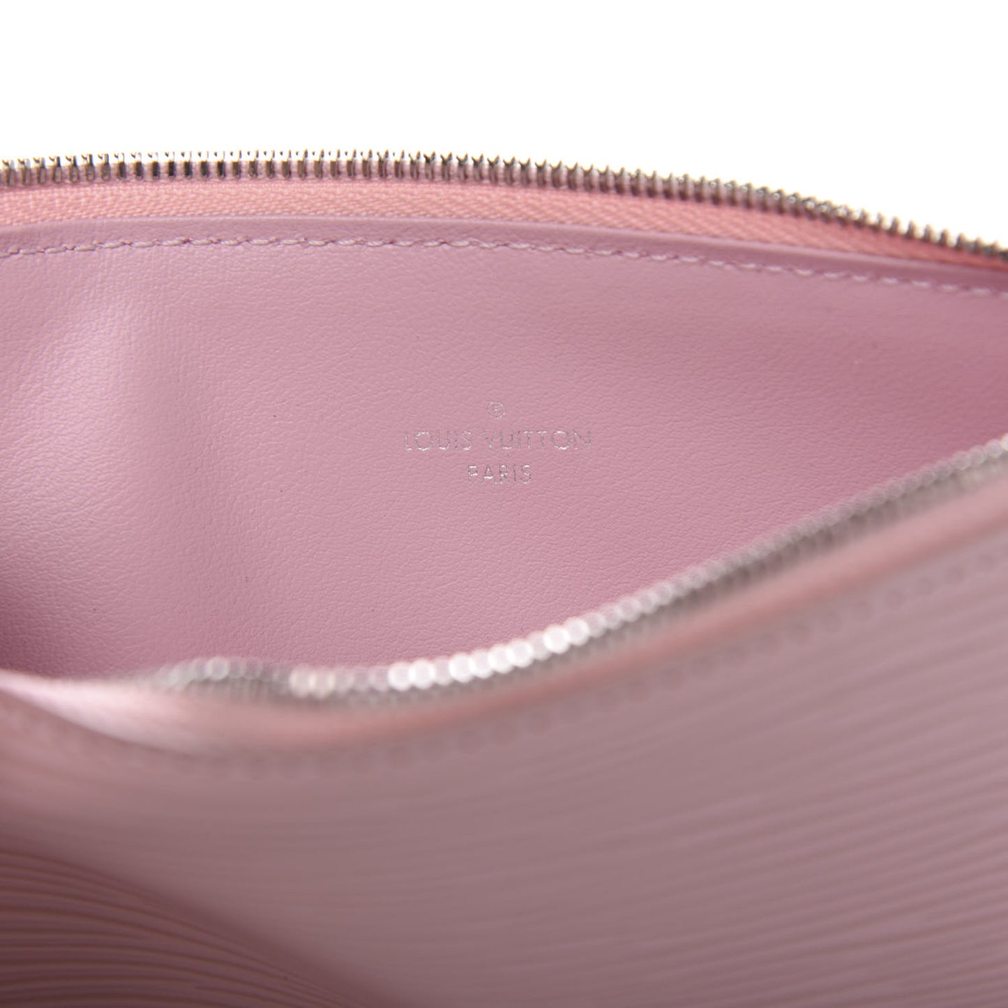 Epi Felicie Chain Wallet Zippered Insert Rose Ballerine