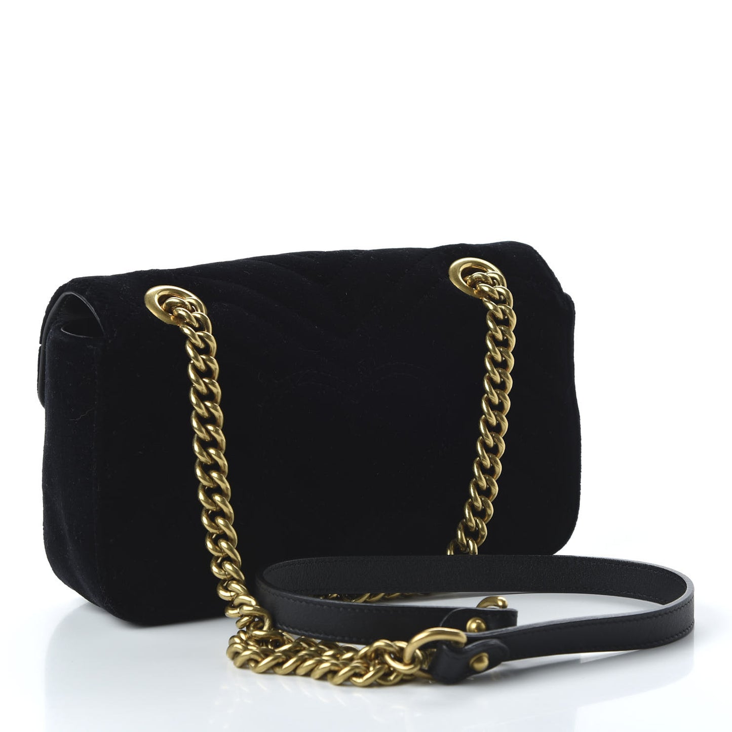 Velvet Matelasse Mini GG Marmont Shoulder Bag Black