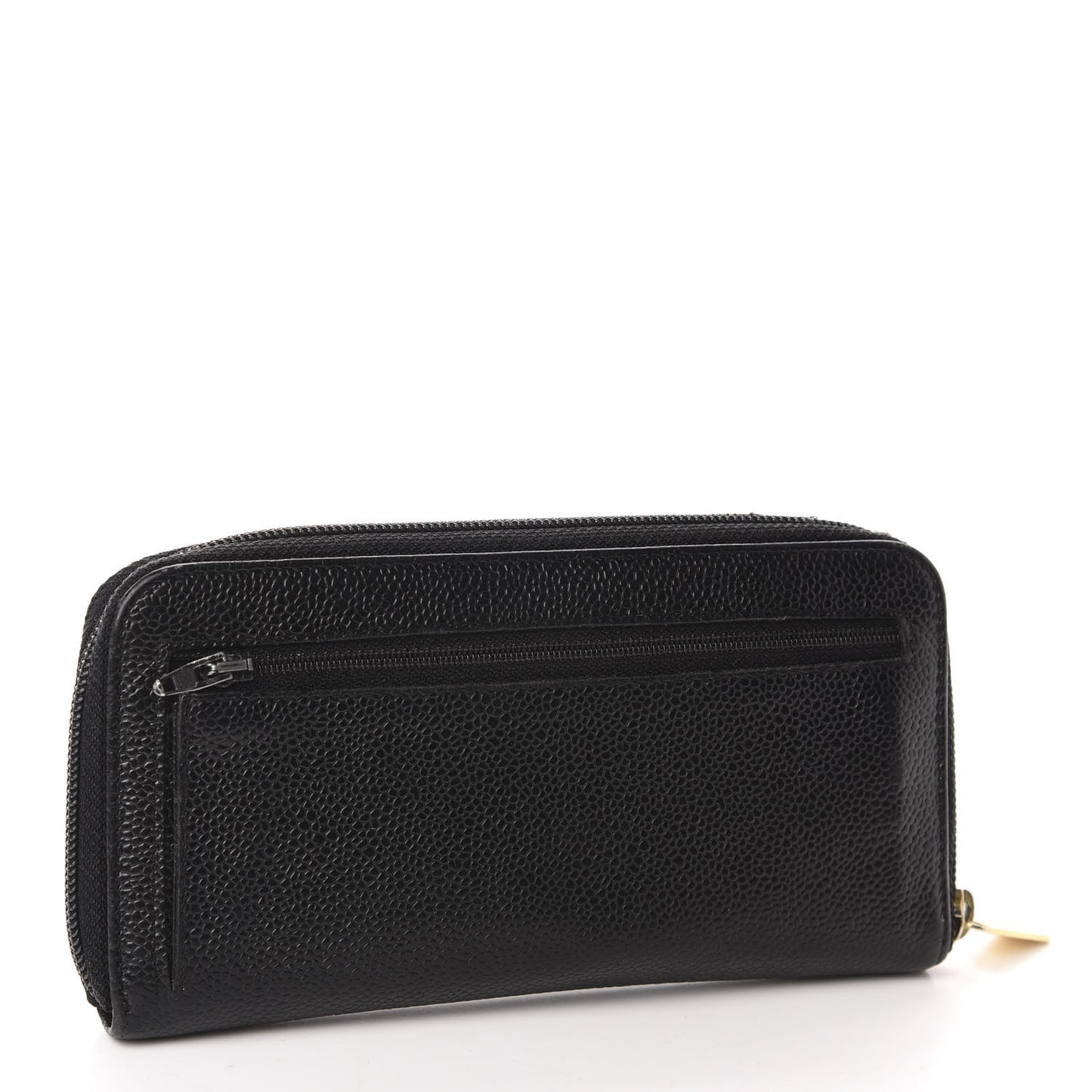 Caviar Large Timeless CC Zip Around Wallet Black