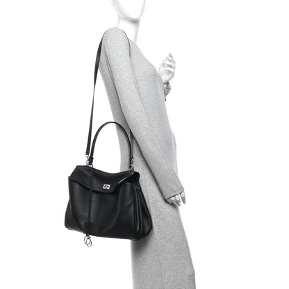 Balenciaga Natural Smooth Calfskin Medium Rodeo Top Handle Handbag Black 2 of 9