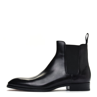 Louis Vuitton Hand Waxed Calfskin Mens LV Vendome Chelsea Boots 10 Black 1 of 7