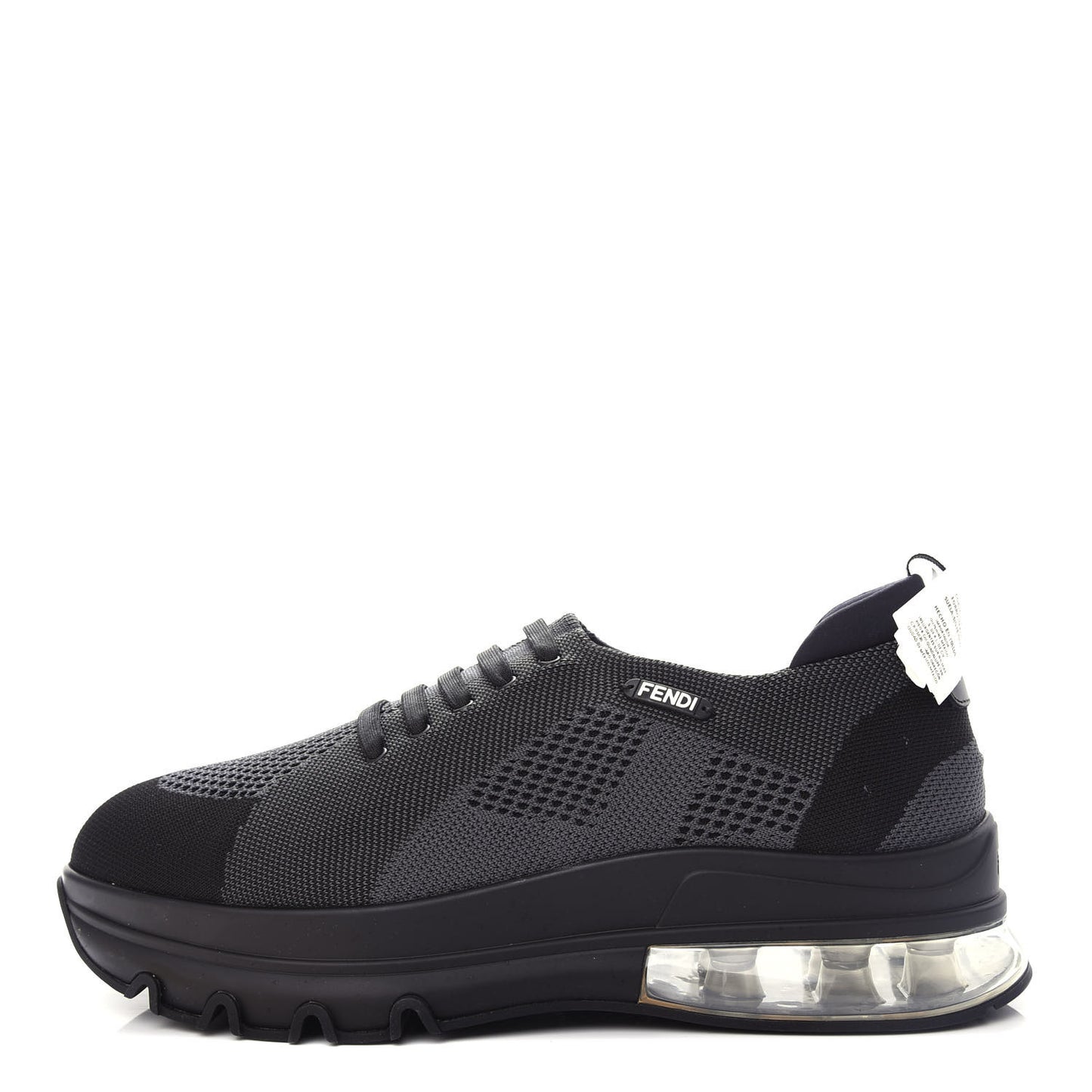 Jersey Vitello Bi-Color Mens Low Top Sneakers 10 Black Fumo