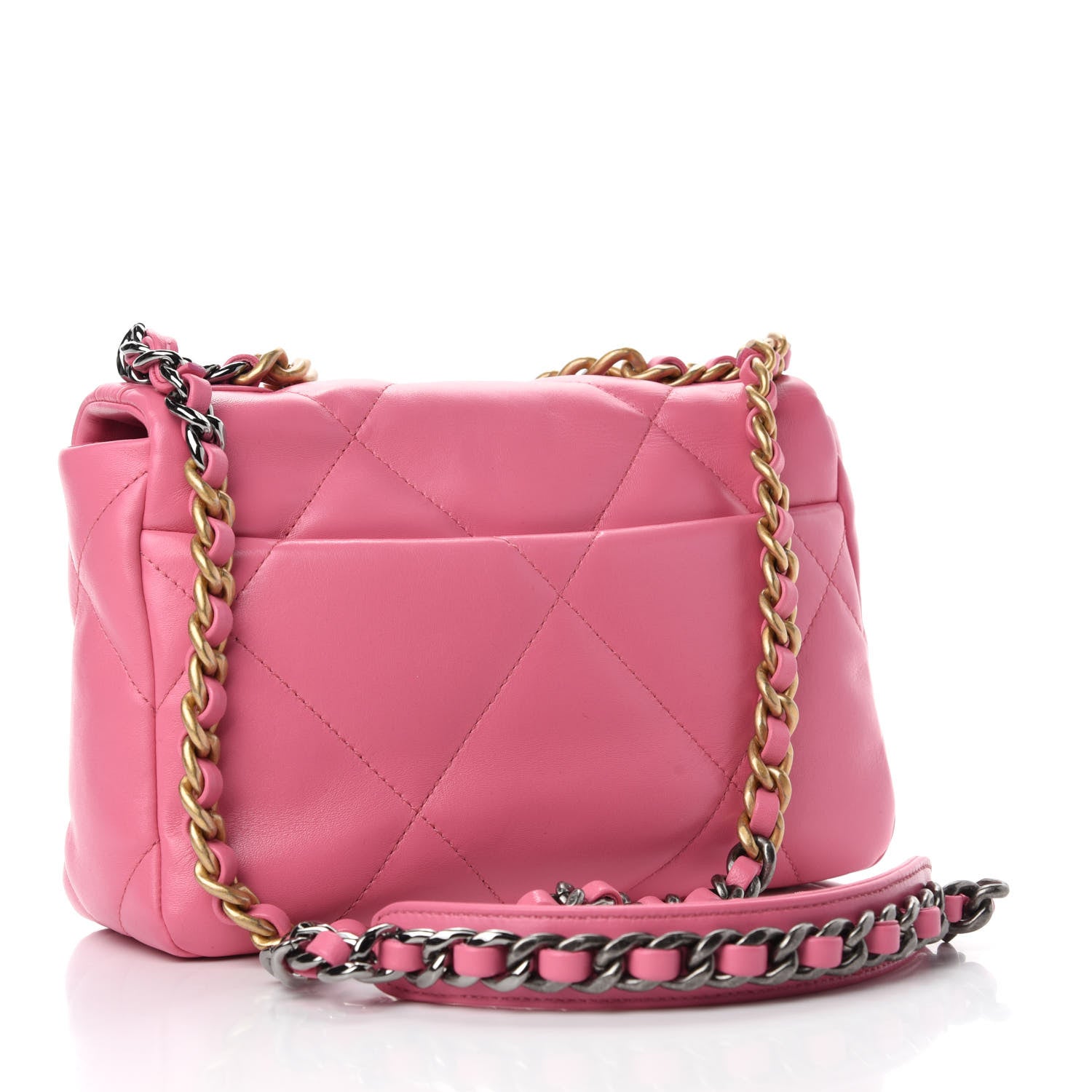 Chanel Lambskin Quilted Medium Chanel 19 Flap Pink 4 of 19