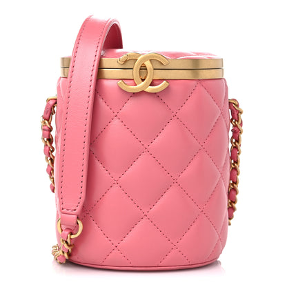 Chanel Lambskin Quilted Mini Crown Box Bag Pink 1 of 9