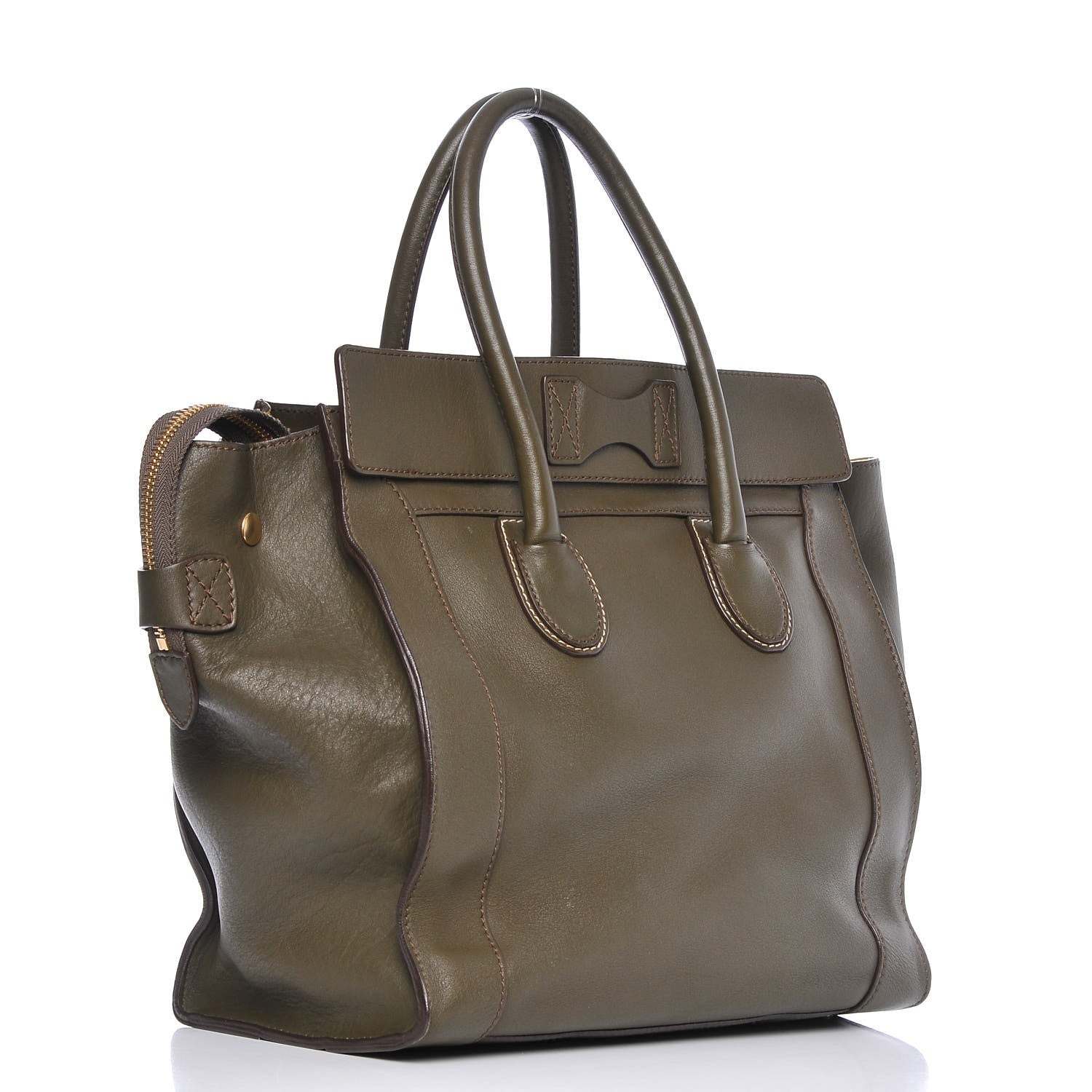 Celine Smooth Calfskin Mini Envelope Luggage Khaki 3 of 9