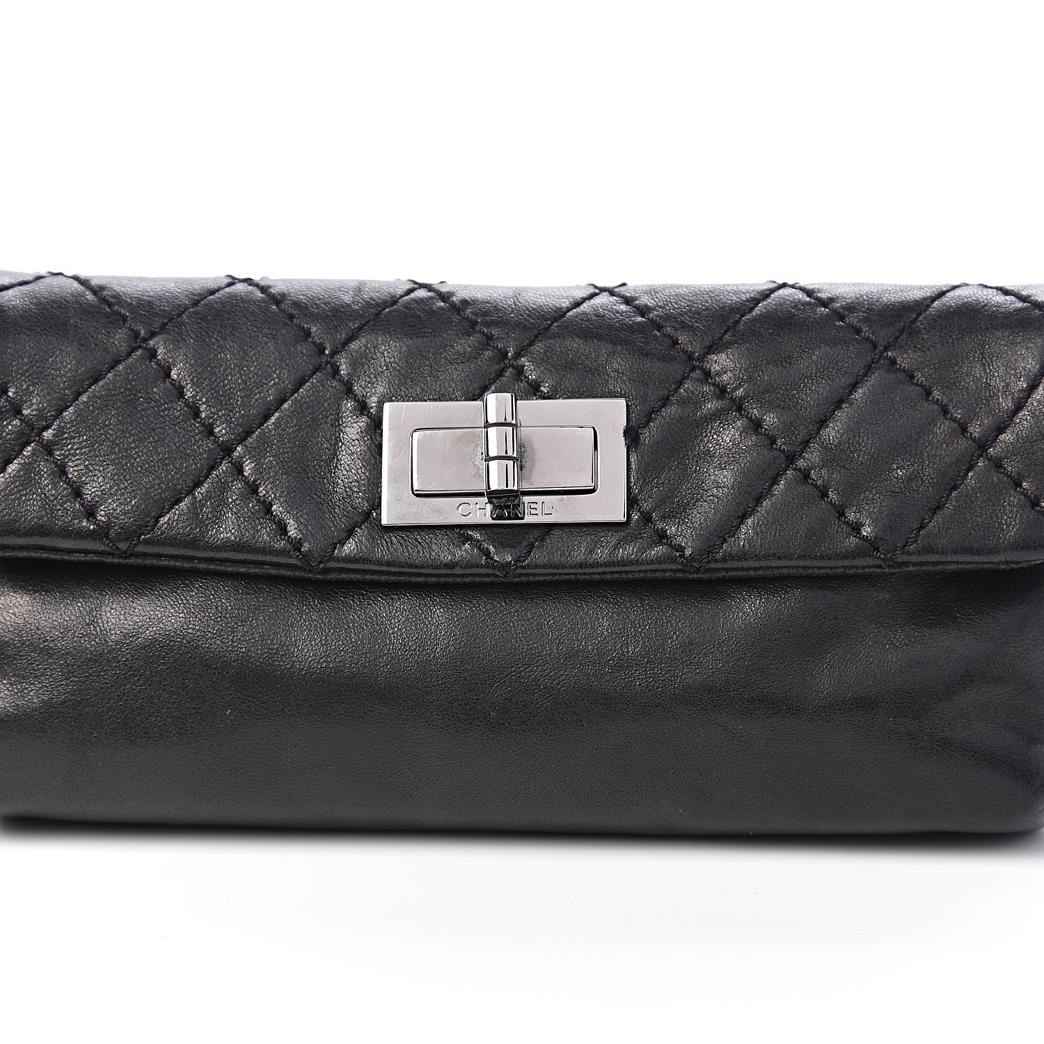Chanel Lambskin Quilted 2.55 Reissue Pouch Black 10 of 10