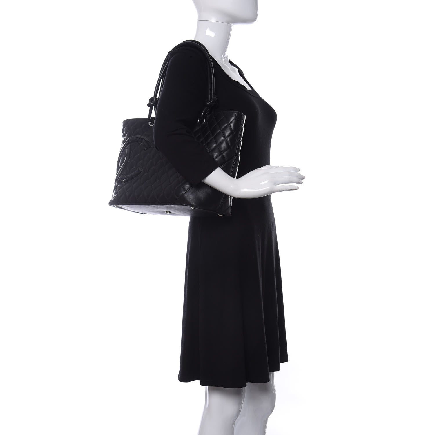 Chanel Calfskin Quilted Large Cambon Tote Black 2 of 9