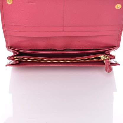Prada Saffiano Bow Continental Wallet Peonia 5 of 15