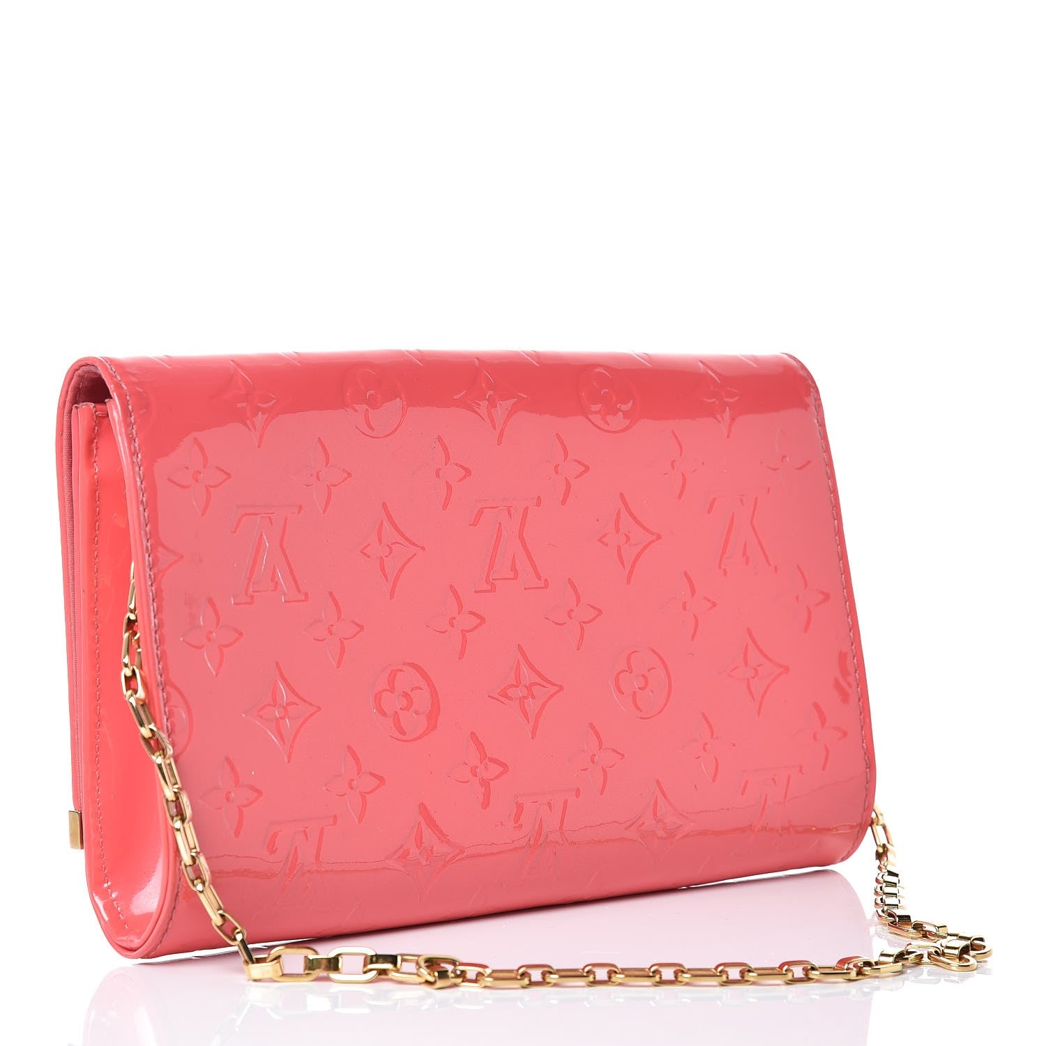 Louis Vuitton Vernis Ana Clutch Rose Litchi 3 of 12