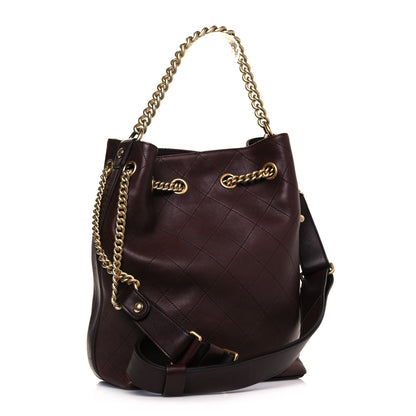 Chanel Calfskin Quilted Small On My Shoulder Drawstring Bag Brown 4 of 14