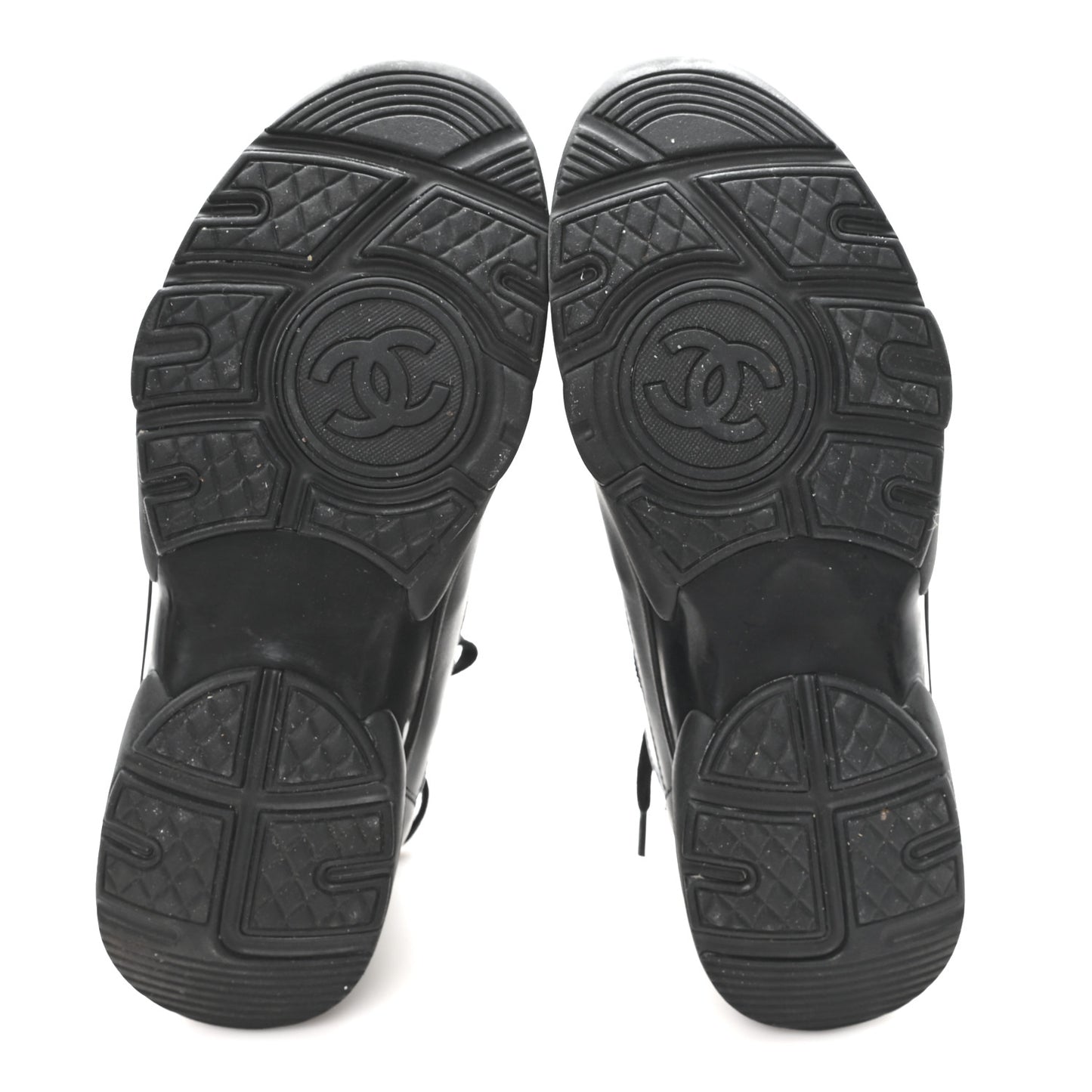Lambskin Fabric CC Uniform Sneakers 39.5 Black