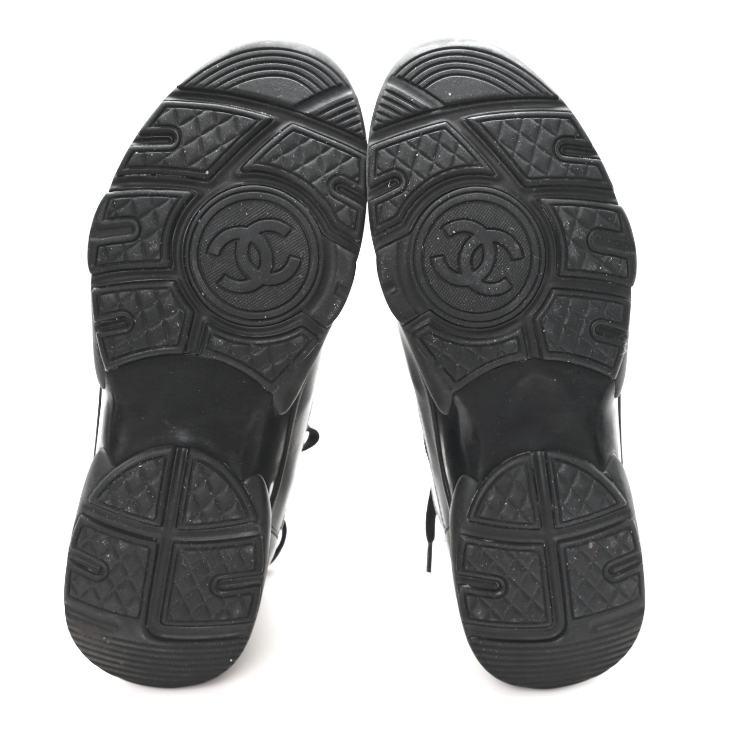 Chanel Lambskin Fabric CC Uniform Sneakers 39.5 Black 6 of 9