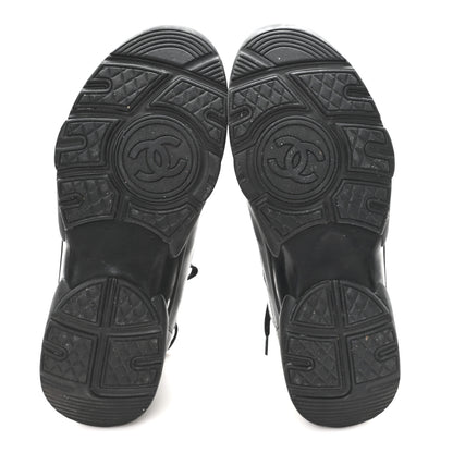Chanel Lambskin Fabric CC Uniform Sneakers 39.5 Black 6 of 9