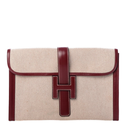 Hermes Box Toile Jige PM Clutch Rouge H 1 of 7