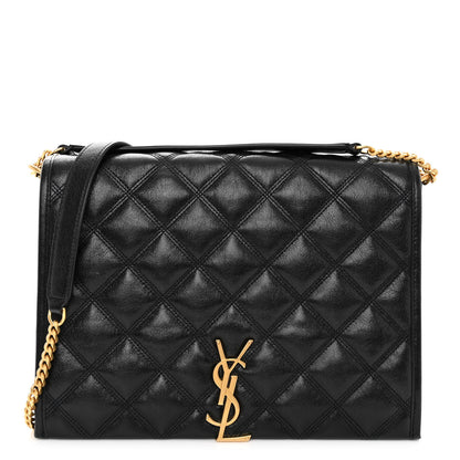 Saint Laurent SAINT LAURENT Lambskin Quilted Small Becky Chain Bag Black 1 of 9