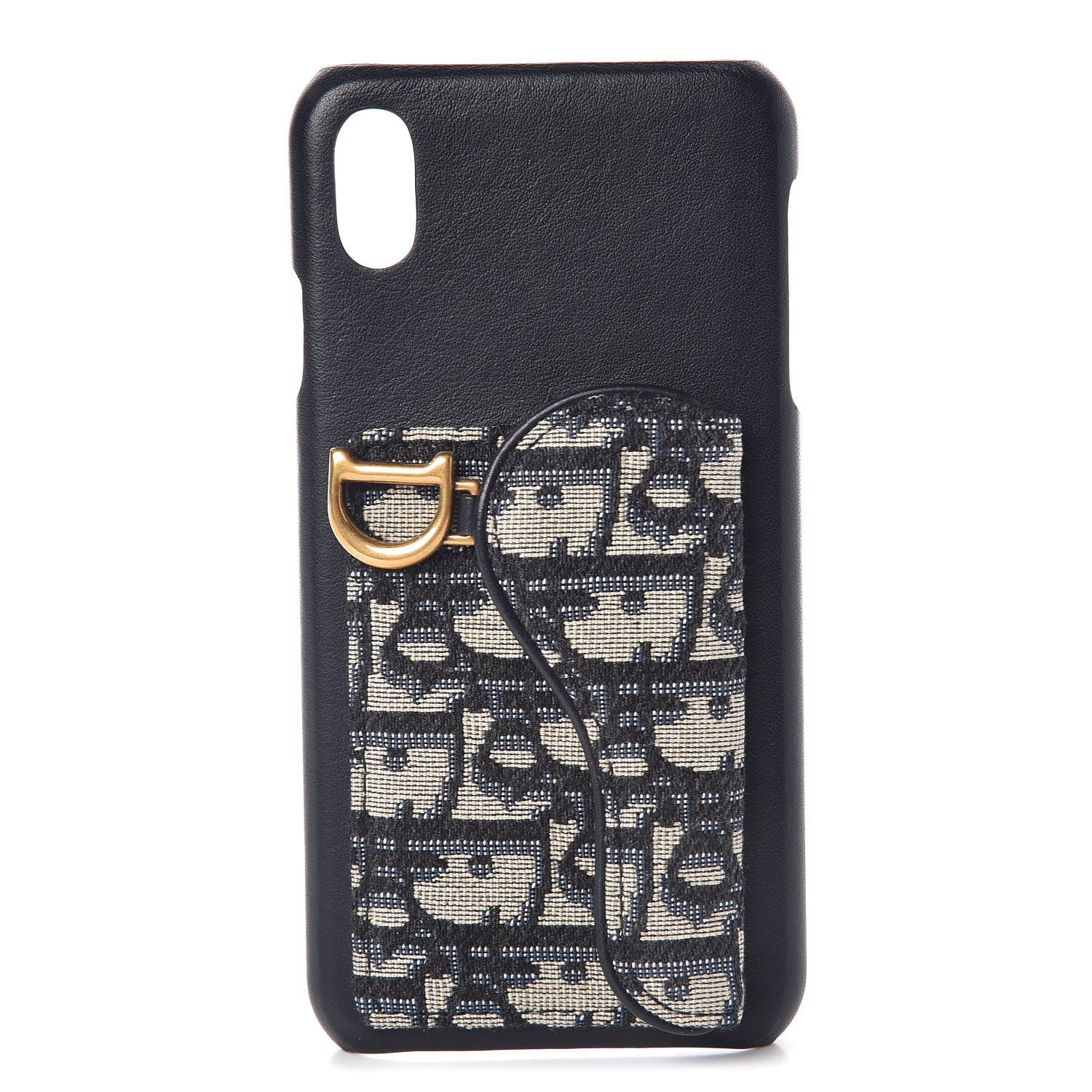Christian Dior Oblique Calfskin Saddle iPhone X Case Blue 1 of 5
