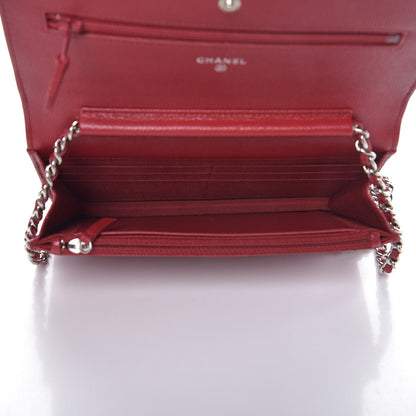 Chanel Caviar Quilted Wallet on Chain WOC Red 5 of 10