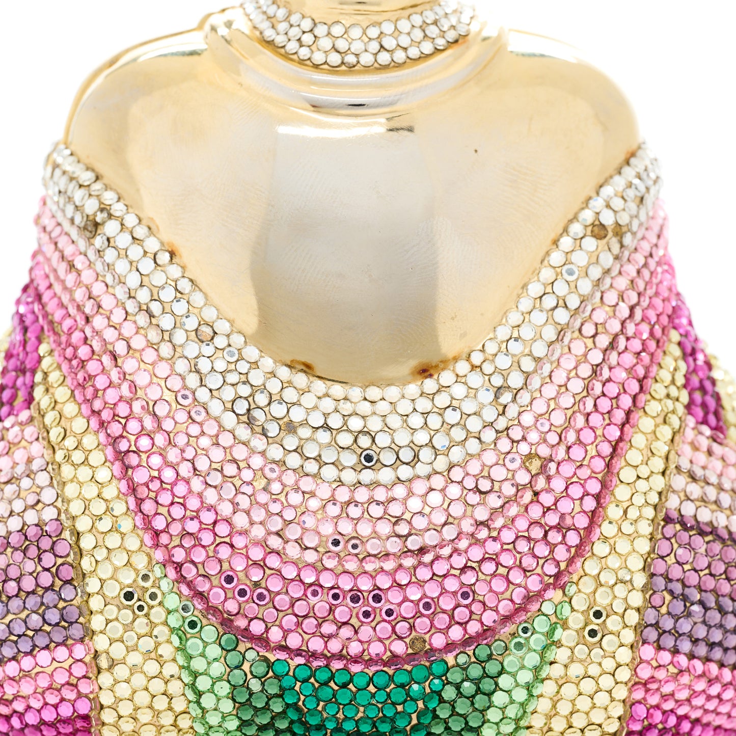 Swarovski Crystal Buddha Minaudiere Clutch Gold