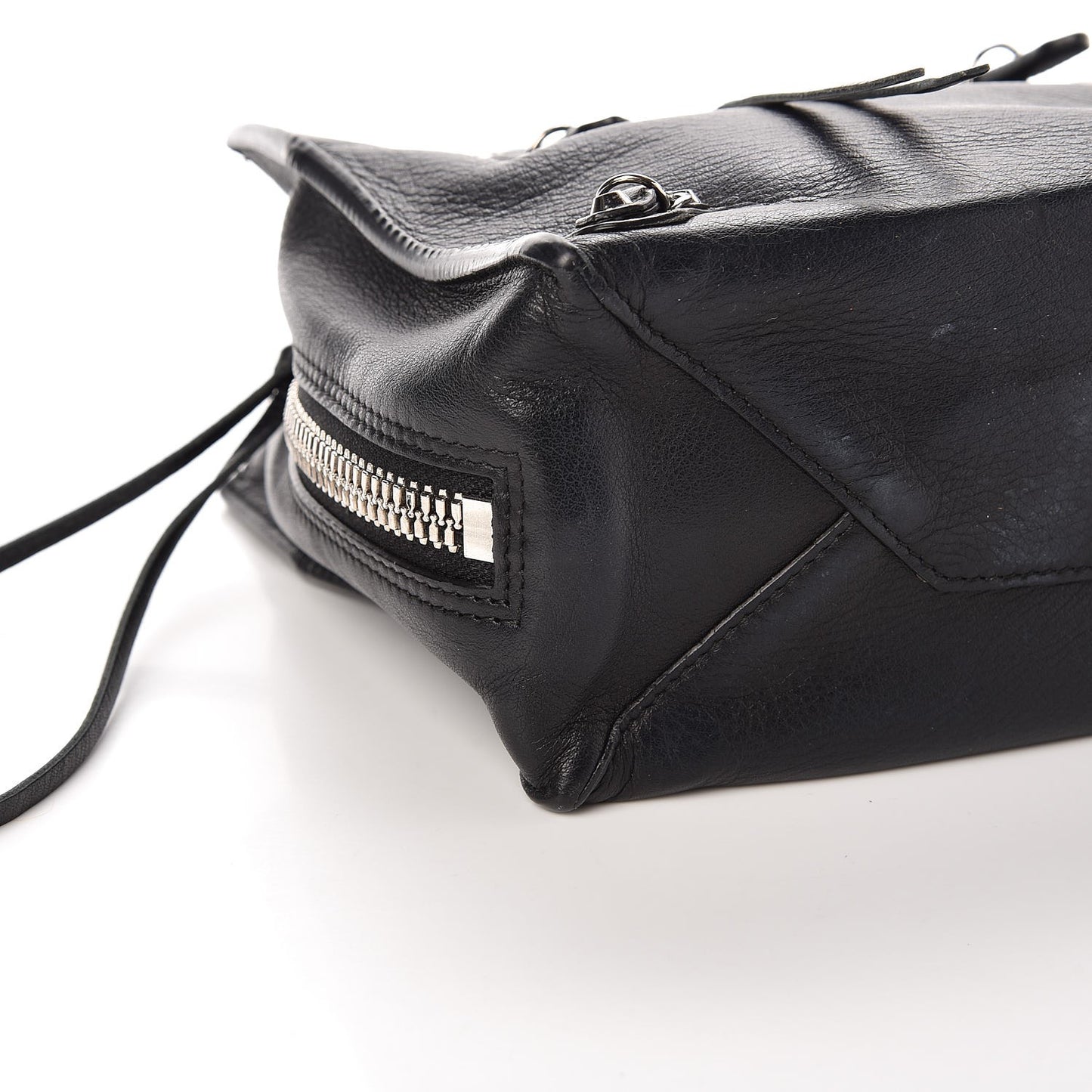 Calfskin Papier Mini A4 Zip Around Tote Black