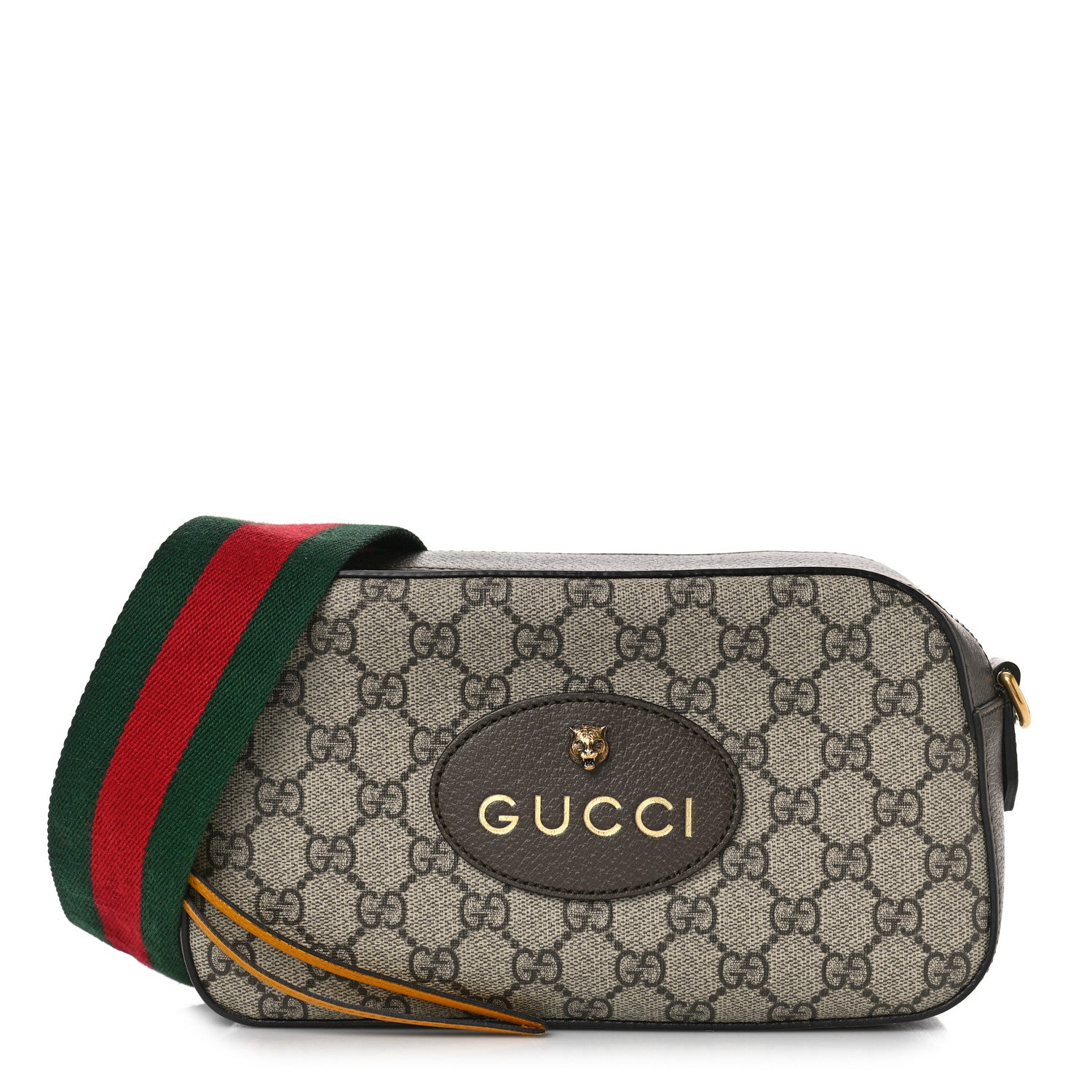 Gucci GG Supreme Monogram Web Neo Vintage Shoulder Bag Beige New Acero Crop 1 of 9