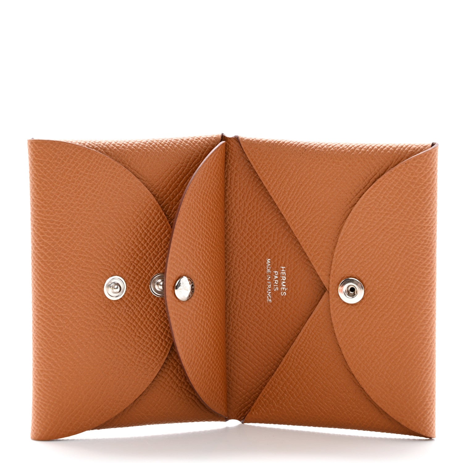 Hermes Epsom Calvi Duo Card Case Gold 5 of 7