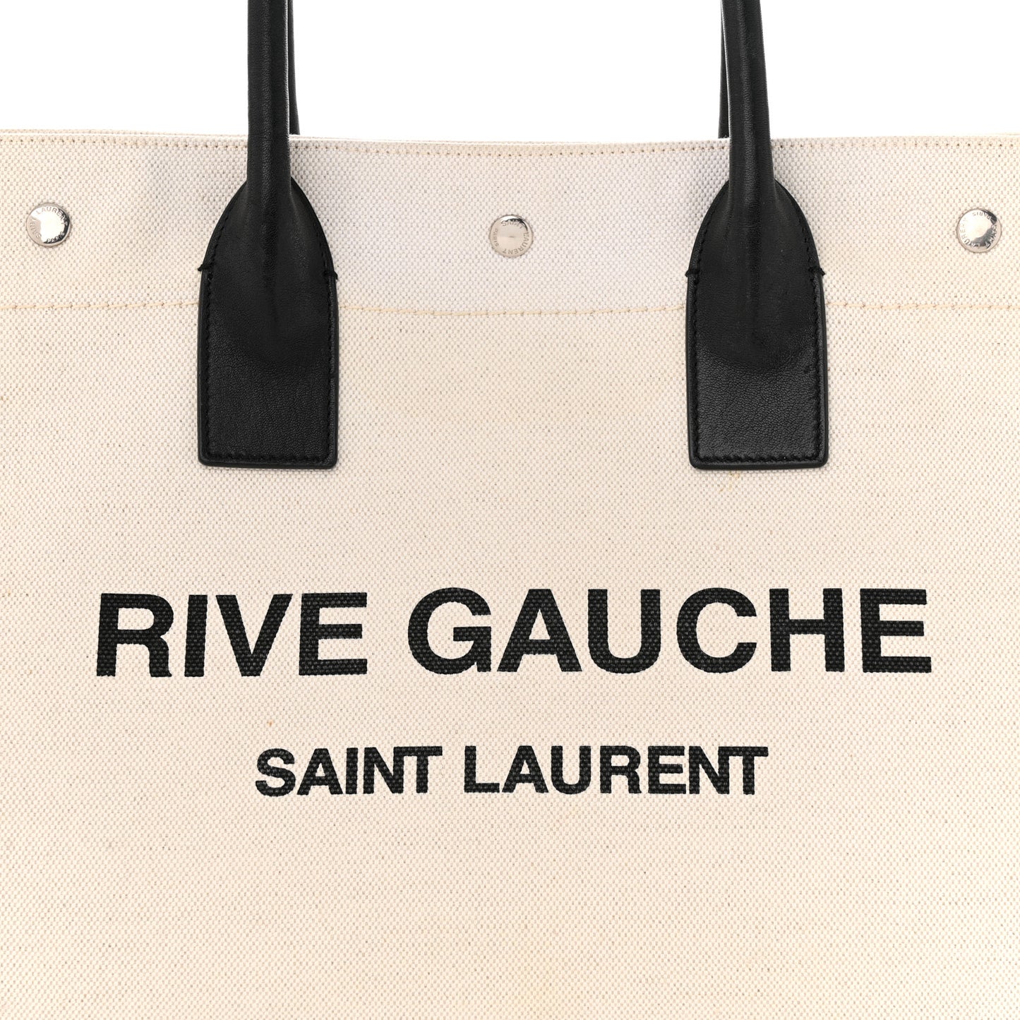 Linen Calfskin Small Rive Gauche Tote Greggio Natural