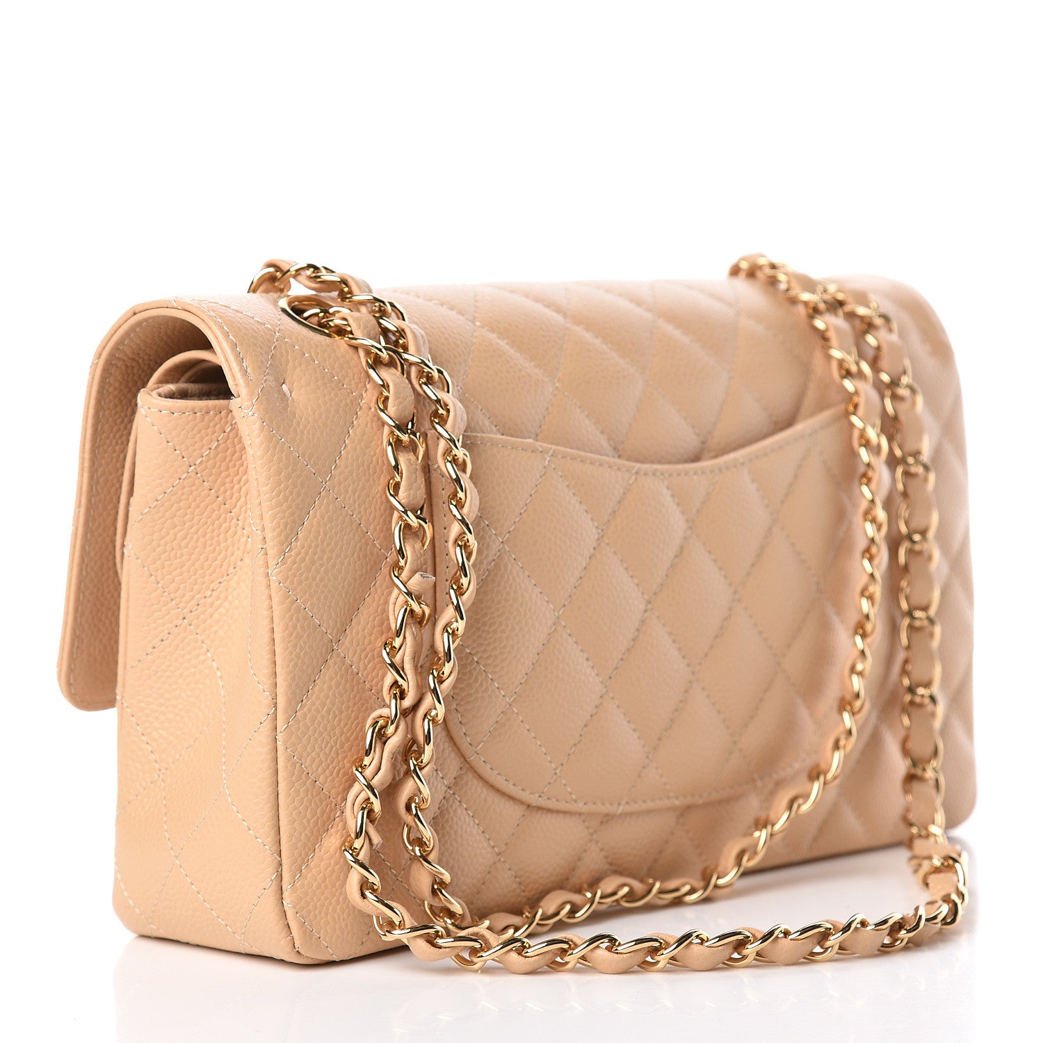 Chanel Caviar Quilted Medium Double Flap Light Beige 3 of 11