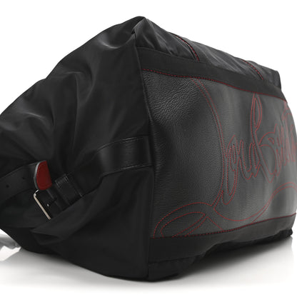 Christian Louboutin Nylon Calfskin Paris Loubcity Weekender Black Gunmetal 9 of 10