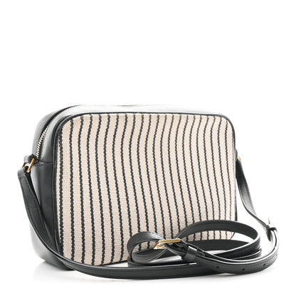 Saint Laurent Canvas Calfskin Monogram Lou Camera Bag Black Grey Cream 3 of 12