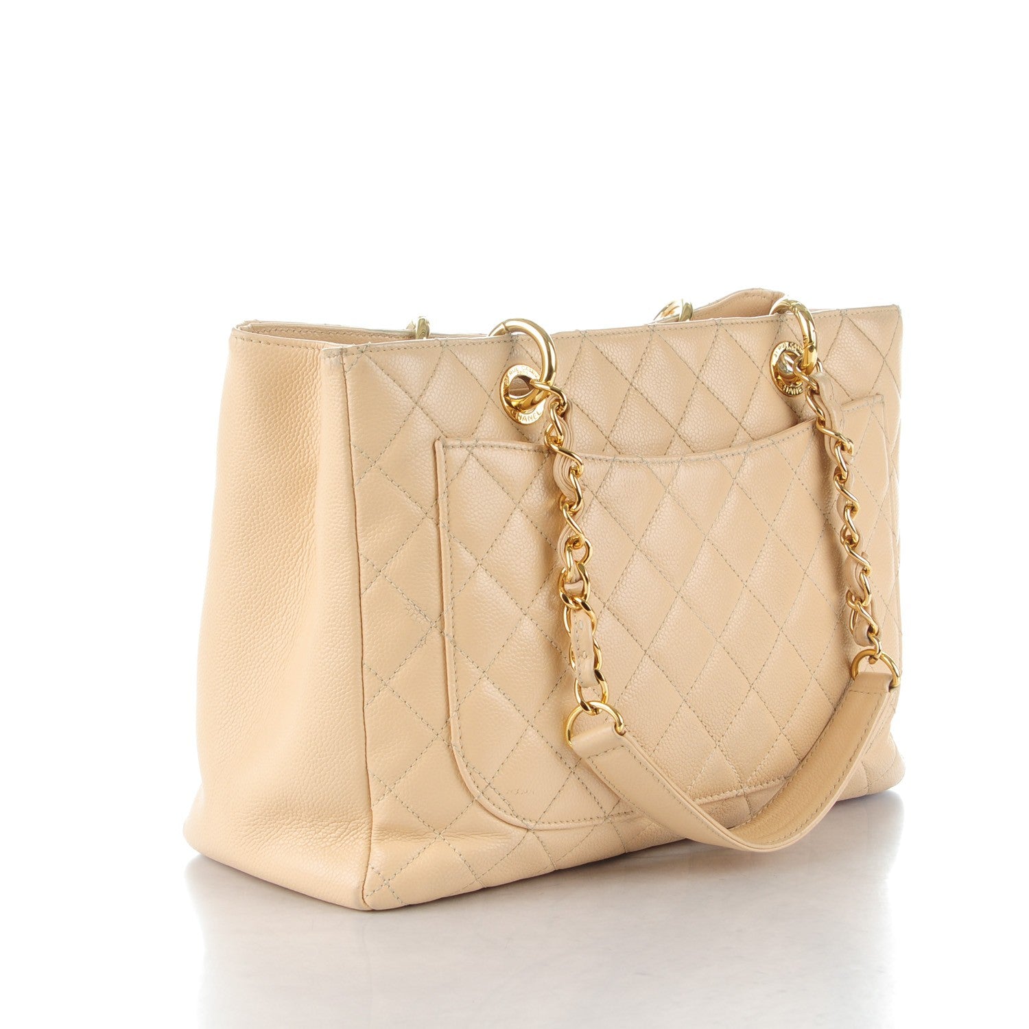 Chanel Caviar Quilted Grand Shopping Tote GST Beige Clair 3 of 8