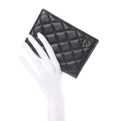 Chanel Iridescent Caviar Quilted Passport Holder Black 2 of 9