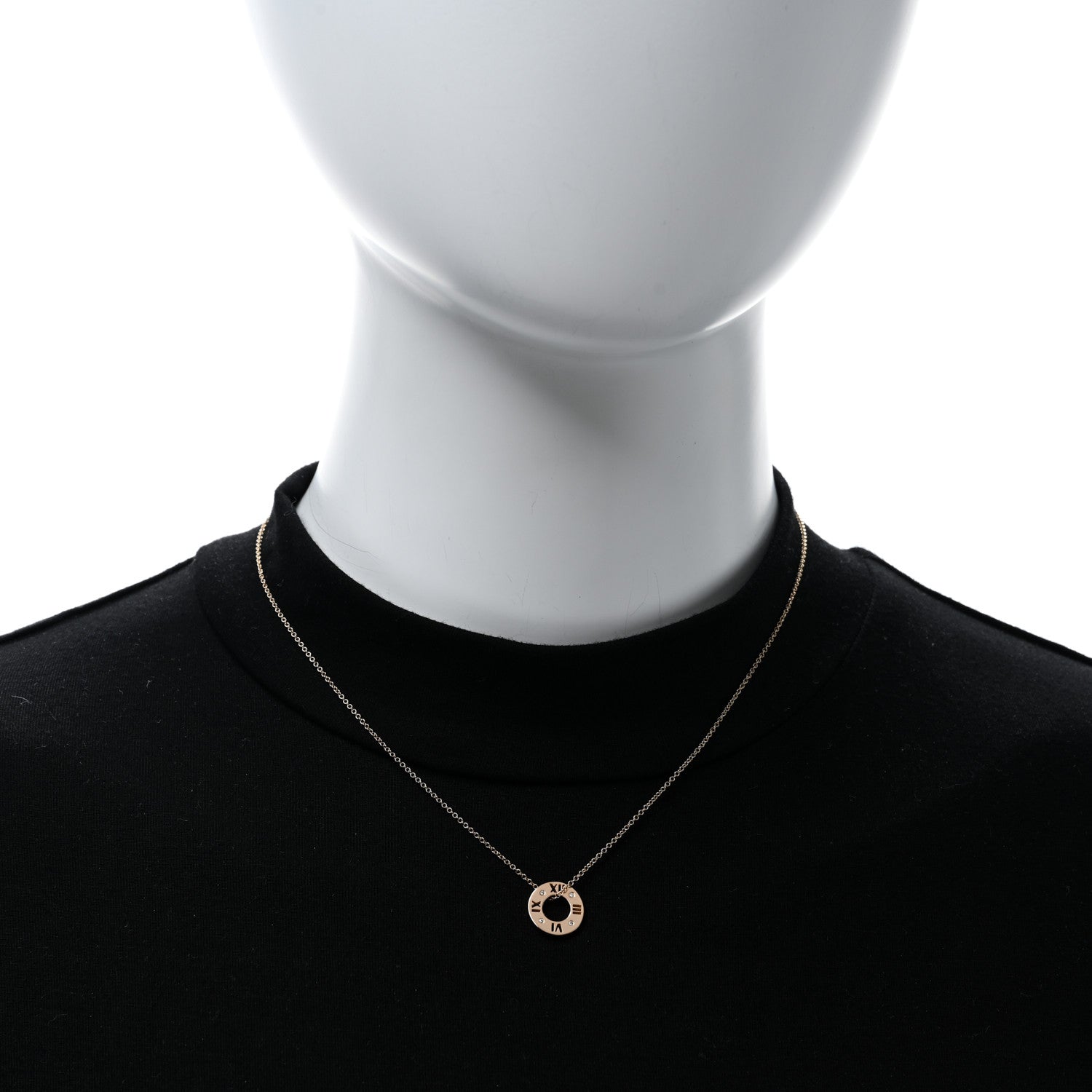 Tiffany 18K Rose Gold Diamond Atlas Pierced Pendant Necklace 2 of 4