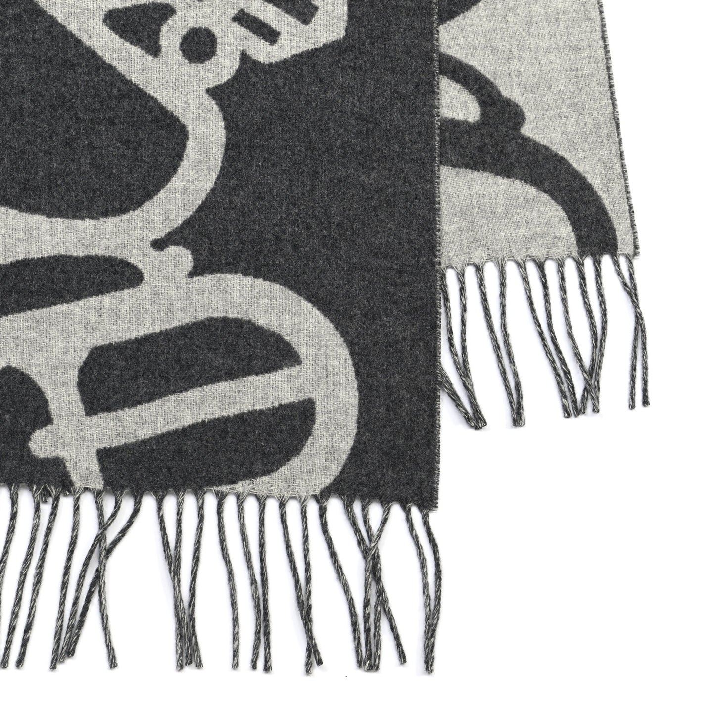 Cashmere Boucles et Camails Muffler Anthracite Gris Clair