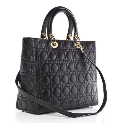 Christian Dior Lambskin Cannage Large Lady Dior Black 3 of 14
