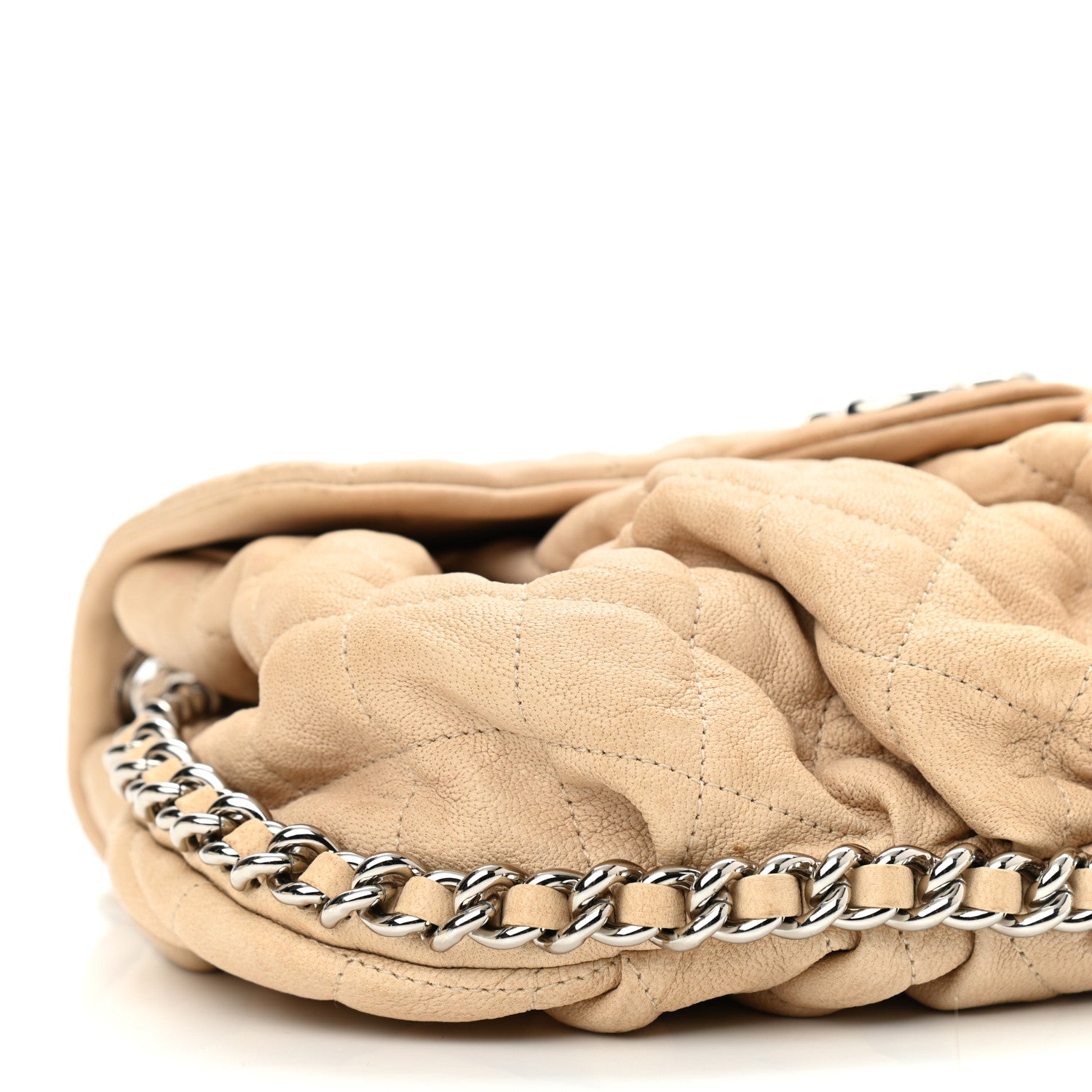 Chanel Washed Lambskin Quilted Mini Chain Around Flap Beige 9 of 12