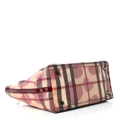 Burberry Nova Check Heart Small Gracie Tote Berry Red 3 of 6