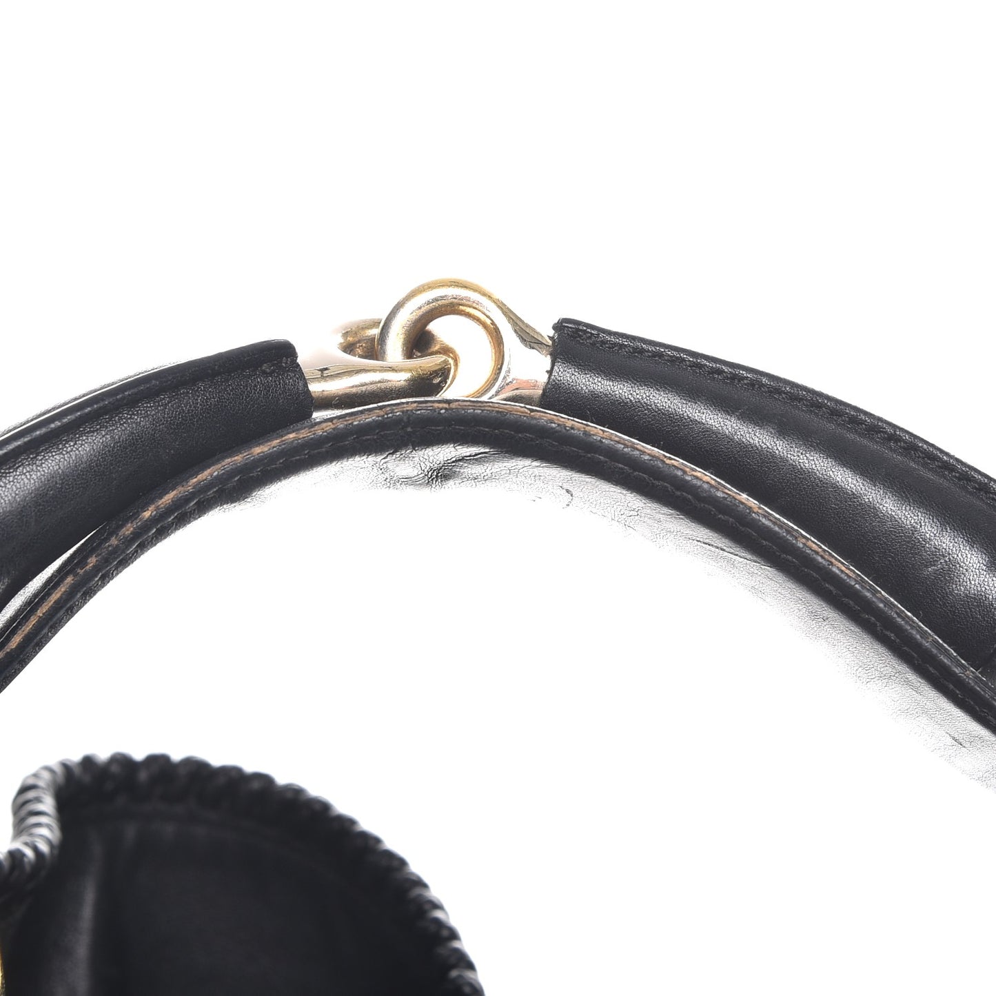 Calfskin Large Horsebit Chain Hobo Black