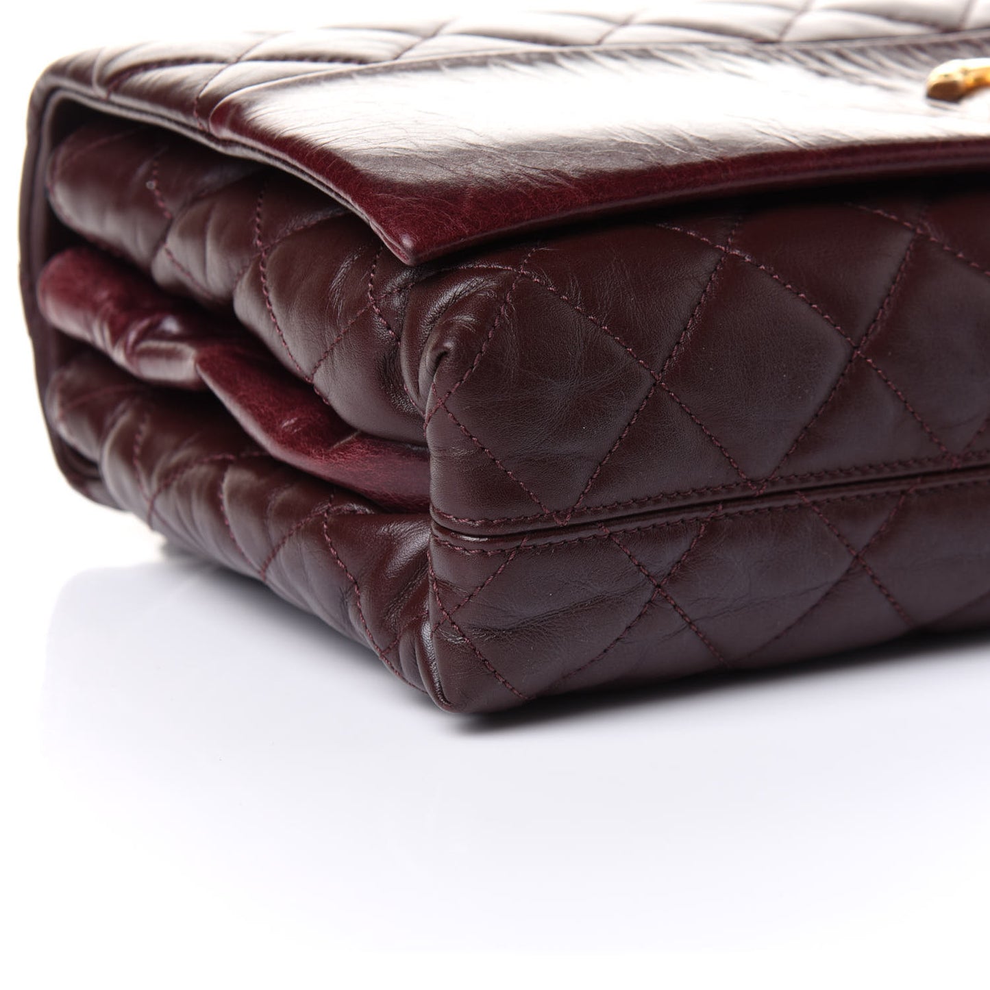 Calfskin Quilted Jumbo Soft Elegance Flap Bordeaux