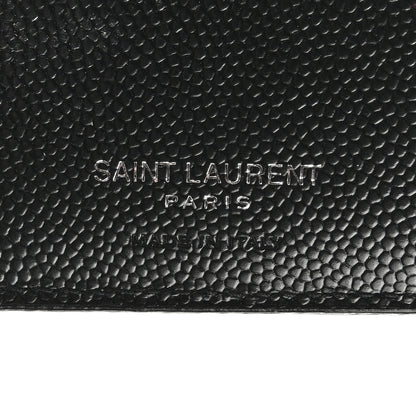 Saint Laurent Grain De Poudre Matelasse Chevron Monogram Zipped Two-Part Wallet Black 6 of 9
