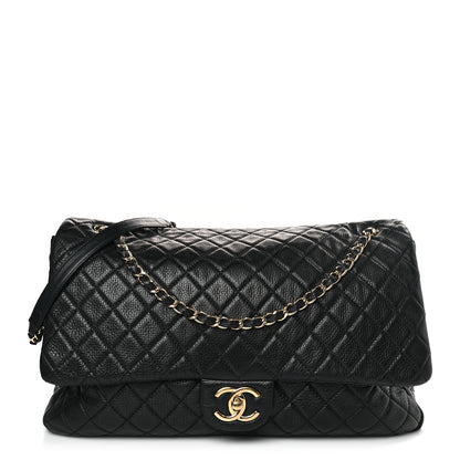 Chanel Calfskin Quilted XXL Travel Flap Bag Black 1 of 9