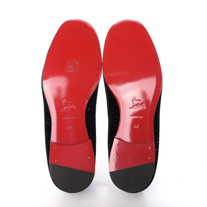 Christian Louboutin Velvet Galactica Mens Rollerboy Flat Loafers 43 Black 5 of 8